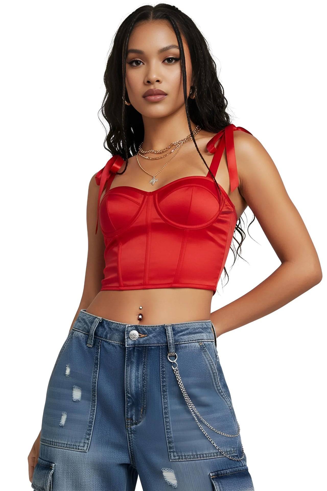 Women's Trendy Lace-Up Crop Top