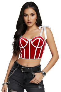 Thumbnail for Women's Trendy Lace-Up Crop Top