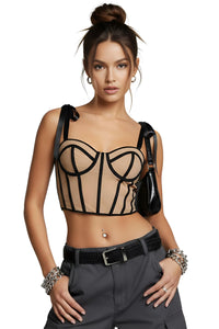 Thumbnail for Women's Trendy Lace-Up Crop Top