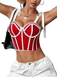 Thumbnail for Women's Trendy Lace Up Straps Crop Top -, Crop Top , Drestiny , Apricot, Australia, Black, Canada, Casual Shirts, Crop Tops, Dress Shirts, Gender_Women, L, M, New Zealand, Pink, S, Red, Sleeveless, United Kingdom, United States , Drestiny , www.shopdrestiny.com