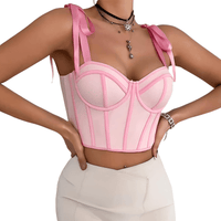 Thumbnail for Women's Trendy Lace Up Straps Crop Top -, Crop Top , Drestiny , Apricot, Australia, Black, Canada, Casual Shirts, Crop Tops, Dress Shirts, Gender_Women, L, M, New Zealand, Pink, S, Red, Sleeveless, United Kingdom, United States , Drestiny , www.shopdrestiny.com
