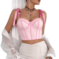 Thumbnail for Women's Trendy Lace Up Straps Crop Top -, Crop Top , Drestiny , Apricot, Australia, Black, Canada, Casual Shirts, Crop Tops, Dress Shirts, Gender_Women, L, M, New Zealand, Pink, S, Red, Sleeveless, United Kingdom, United States , Drestiny , www.shopdrestiny.com