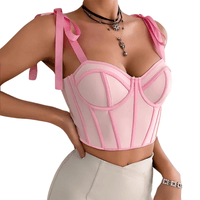 Thumbnail for Women's Trendy Lace Up Straps Crop Top -, Crop Top , Drestiny , Apricot, Australia, Black, Canada, Casual Shirts, Crop Tops, Dress Shirts, Gender_Women, L, M, New Zealand, Pink, S, Red, Sleeveless, United Kingdom, United States , Drestiny , www.shopdrestiny.com