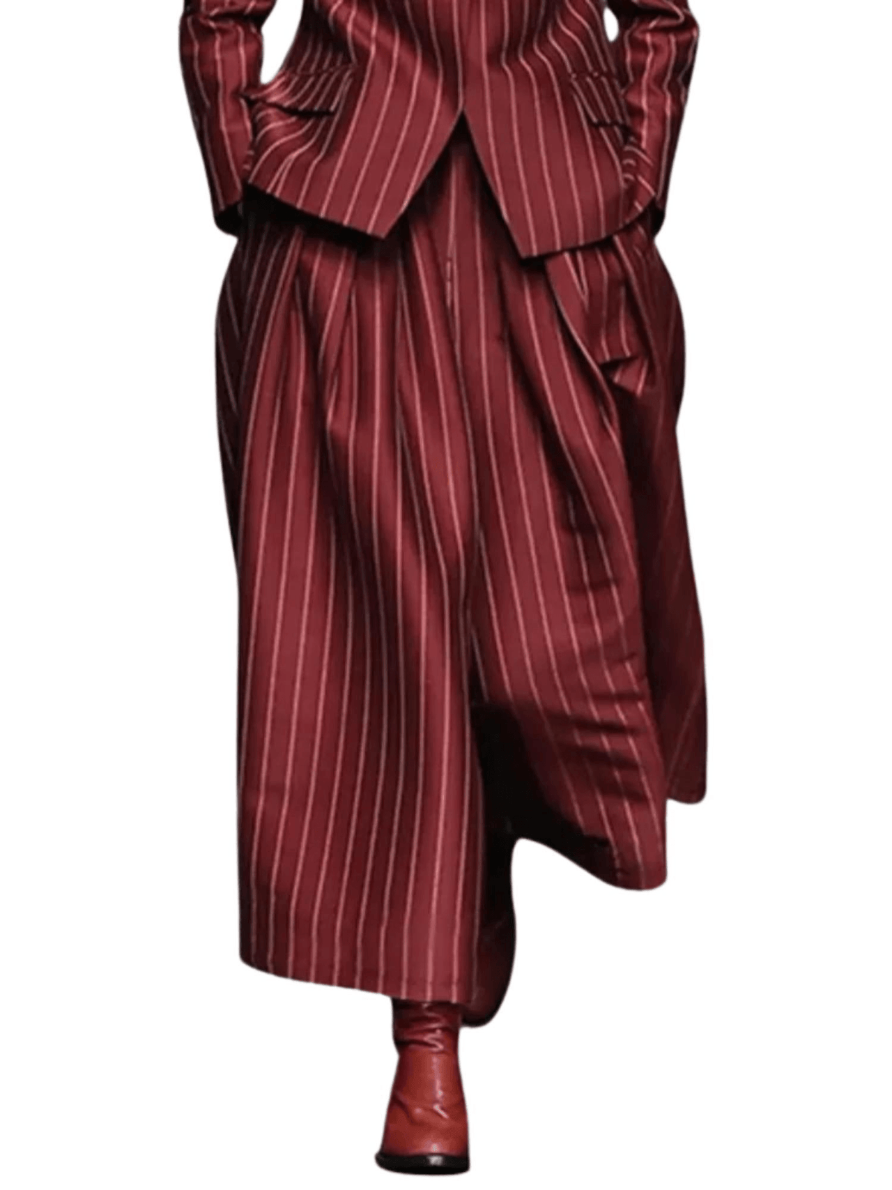 Women's Trendy Pant Sets Autumn British Style Striped Loose Wide Leg Women's England Capris Urban Women's Blazer Set, Drestiny, Sets, Pant Sets, Pant Suits, Dress Pants, Jackets, Blazers, Wine Red, Green, S, M, L, XL, XXL, 4, 6, 8, 10, 12, 14, United States, Canada, Australia, New Zealand, United Kingdom, shopdrestiny.com