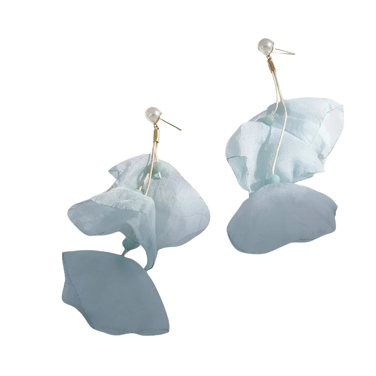Boho-Chic Tulle Cloth Women's Flower Earrings - "Must Have*