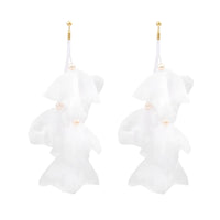 Thumbnail for Boho-Chic Tulle Cloth Women's Flower Earrings - 