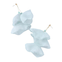 Thumbnail for Boho-Chic Tulle Cloth Women's Flower Earrings - 