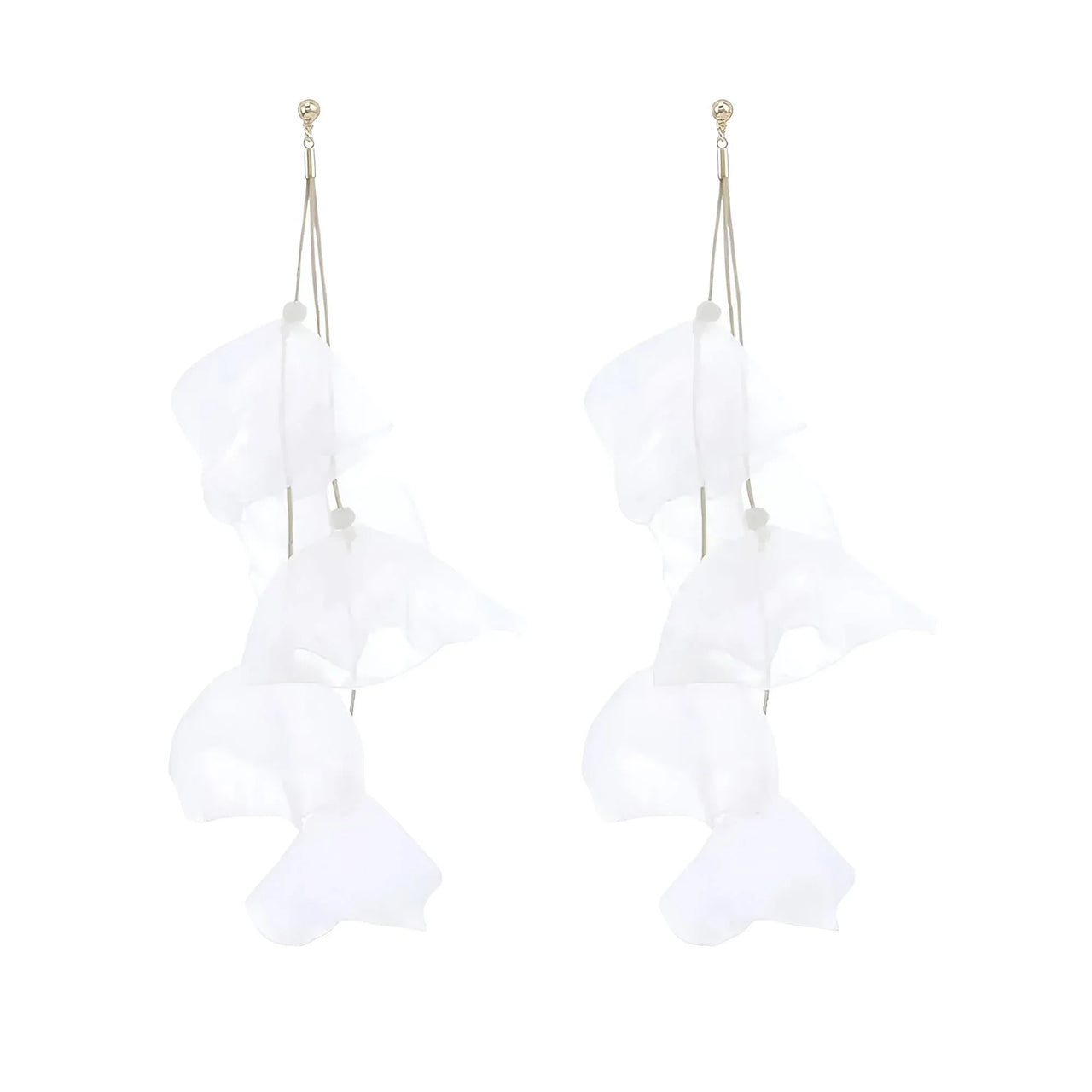 Boho-Chic Tulle Cloth Women's Flower Earrings - "Must Have*