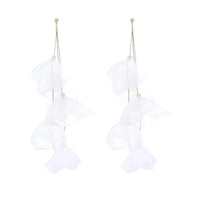 Thumbnail for Boho-Chic Tulle Cloth Women's Flower Earrings - 