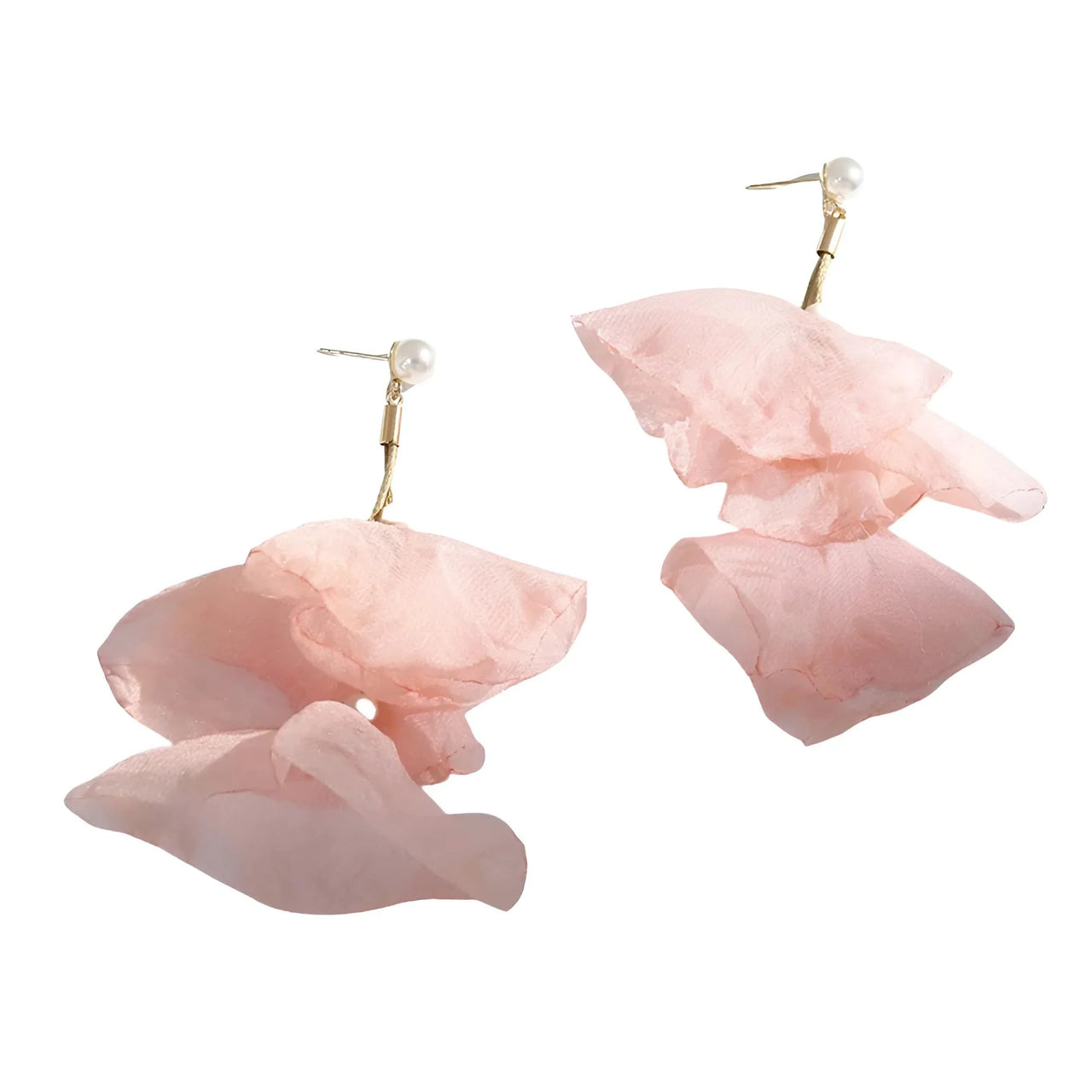 Boho-Chic Tulle Cloth Women's Flower Earrings - "Must Have*
