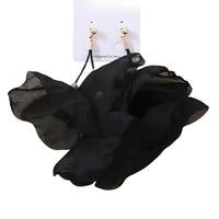 Thumbnail for Boho-Chic Tulle Cloth Women's Flower Earrings - 