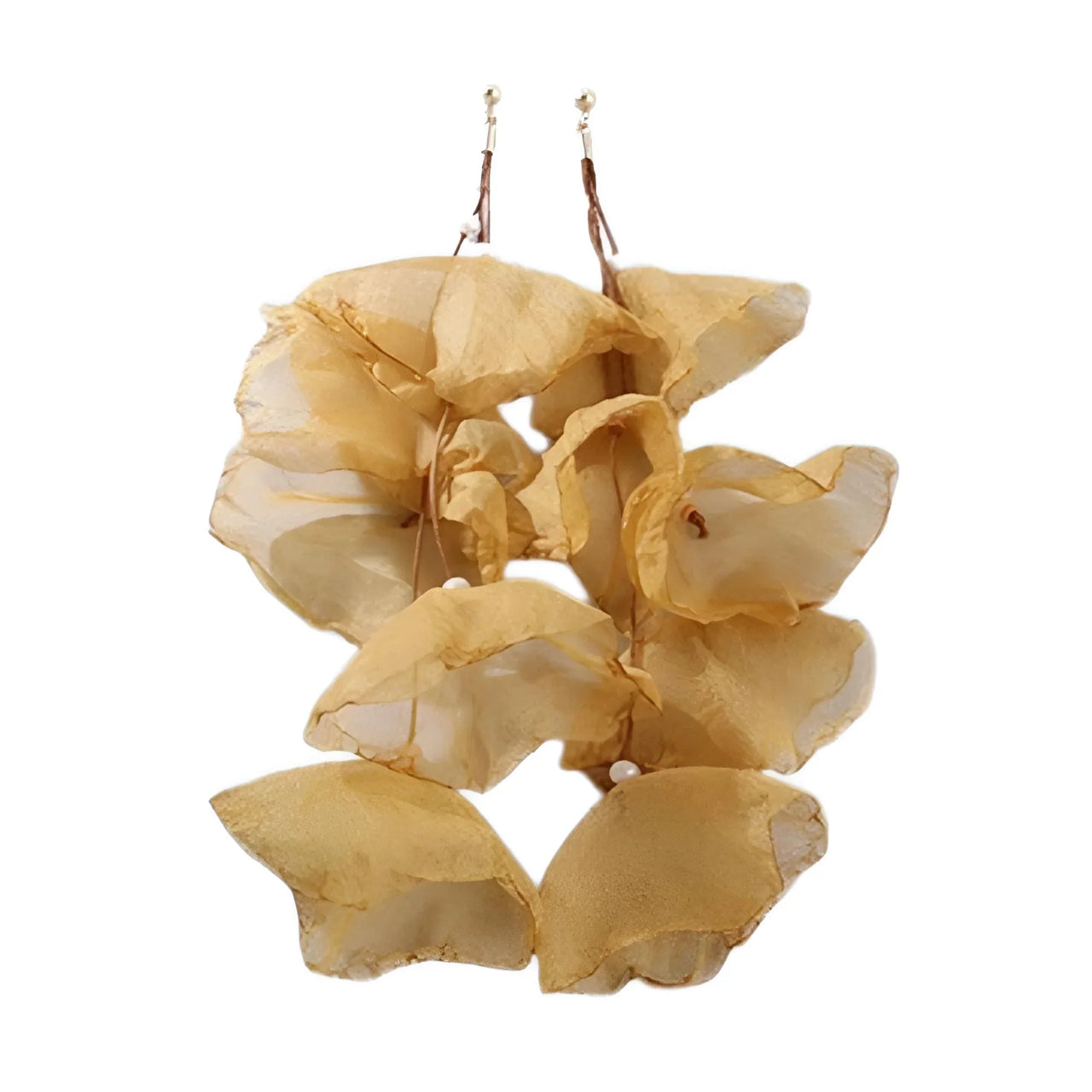 Boho-Chic Tulle Cloth Women's Flower Earrings - "Must Have*