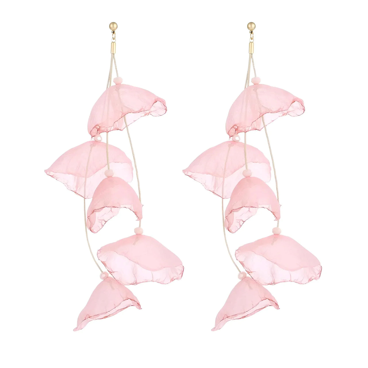 Boho-Chic Tulle Cloth Women's Flower Earrings - "Must Have*