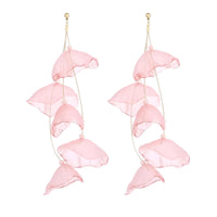 Thumbnail for Boho-Chic Tulle Cloth Women's Flower Earrings - 