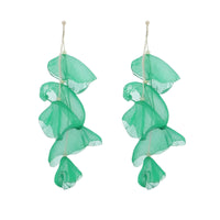 Thumbnail for Boho-Chic Tulle Cloth Women's Flower Earrings - 