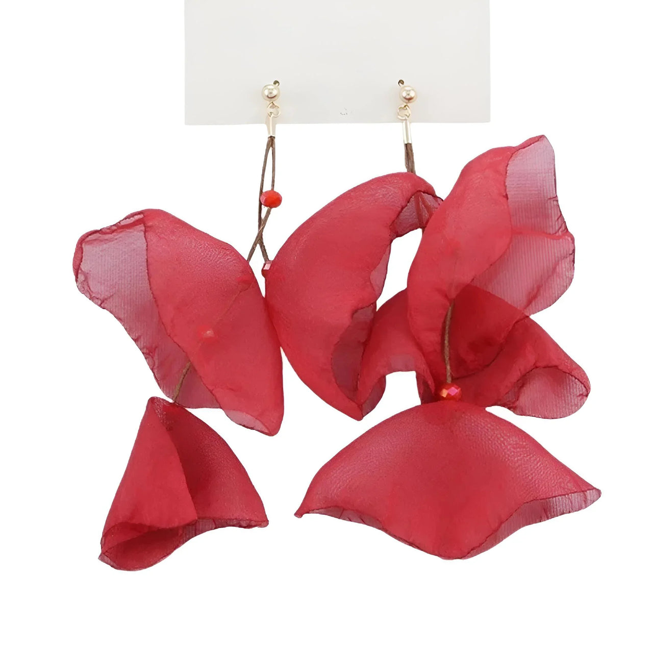 Boho-Chic Tulle Cloth Women's Flower Earrings - "Must Have*