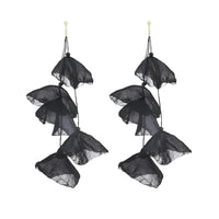 Thumbnail for Boho-Chic Tulle Cloth Women's Flower Earrings - 