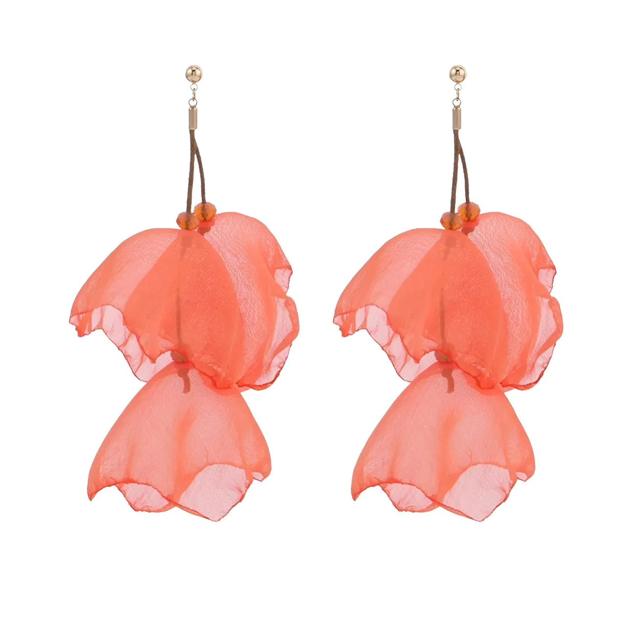 Boho-Chic Tulle Cloth Women's Flower Earrings - "Must Have*