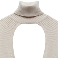 Thumbnail for Women's Turtleneck Bolero Sweater Long Lantern Sleeve Pullover Top