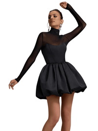 Thumbnail for Women's Turtleneck Sheer Long Sleeve Sexy Mini Dress Black See Through High Waist A-line Club Party Dress Elegant, Mini Dresses, Drestiny, Dresses, Black Dresses, Black Mini Dresses, Long Sleeves, Turtlenecks, Mesh Dress, Short Dresses, S, M, L, United States, Canada, Australia, New Zealand, United Kingdom, Black, Shopdrestiny.com