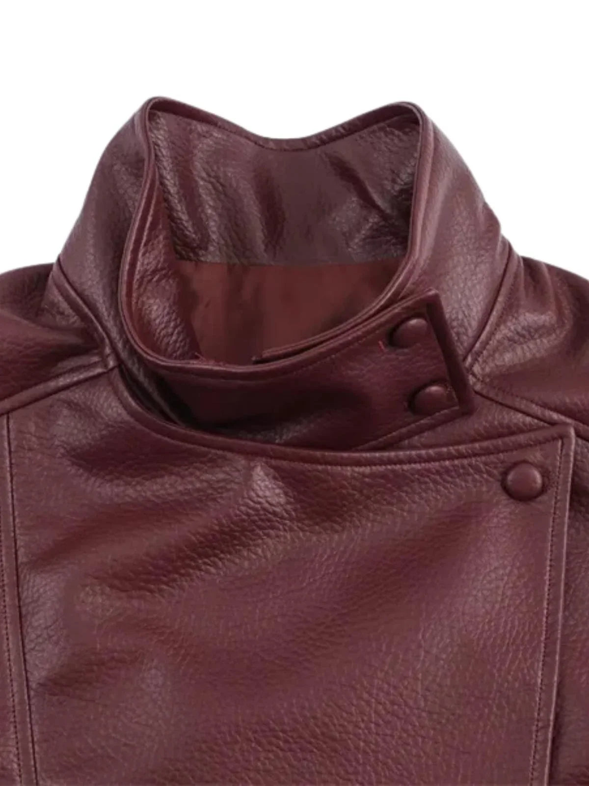 Women's Vegan Leather Bomber Jacket Pebble Faux Leather Jacket Motorcycle Style Trending Fashion