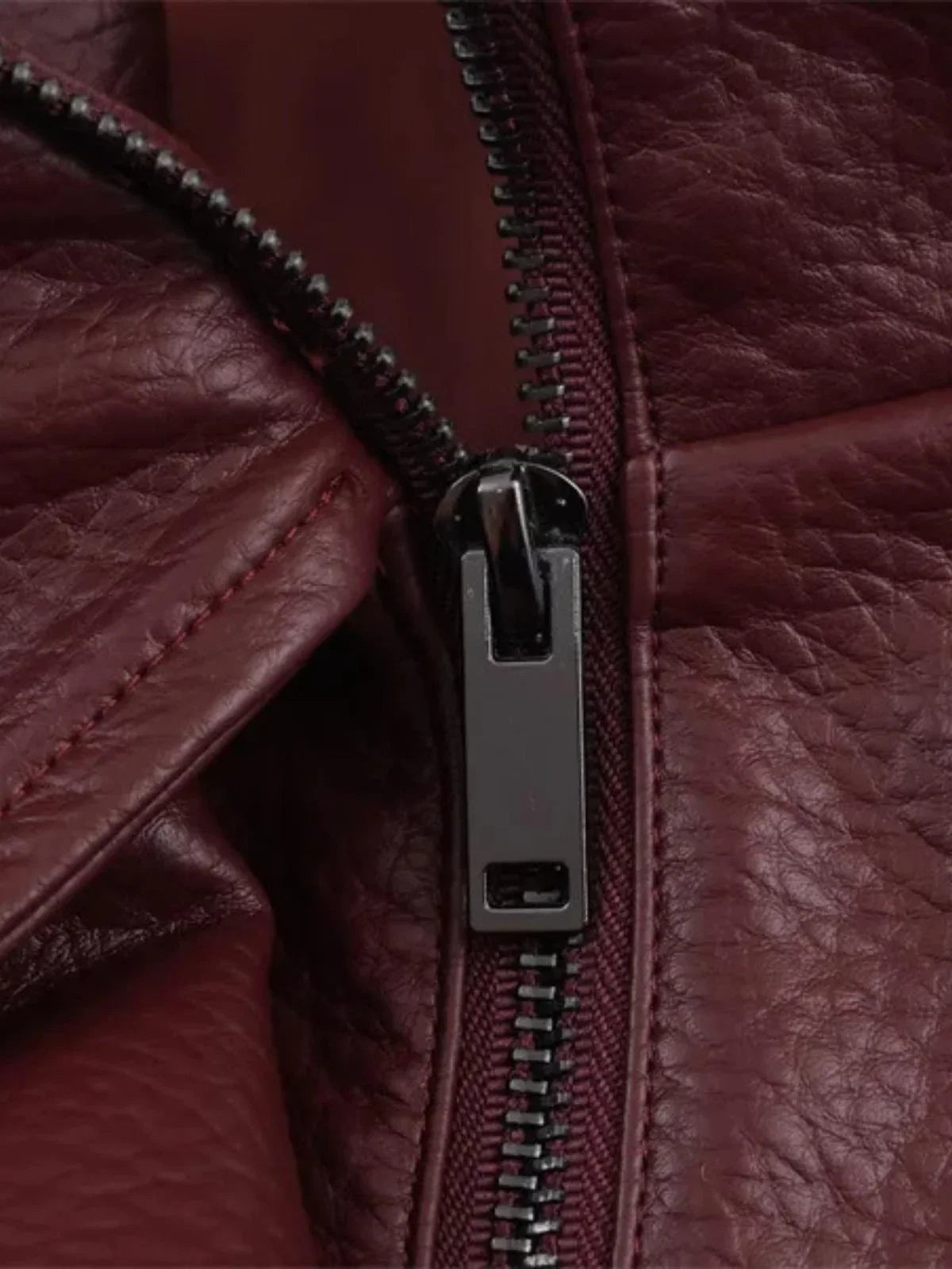 Women's Vegan Leather Bomber Jacket Pebble Faux Leather Jacket Motorcycle Style Trending Fashion