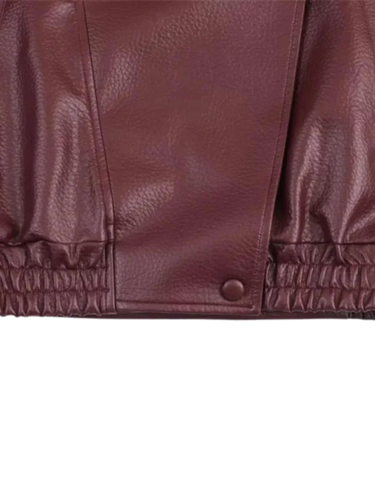 Women's Vegan Leather Bomber Jacket Pebble Faux Leather Jacket Motorcycle Style Trending Fashion