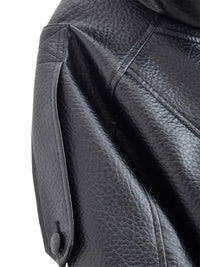 Thumbnail for Women's Vegan Leather Bomber Jacket Pebble Faux Leather Jacket Motorcycle Style Trending Fashion