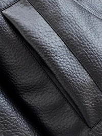 Thumbnail for Women's Vegan Leather Bomber Jacket Pebble Faux Leather Jacket Motorcycle Style Trending Fashion