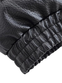 Thumbnail for Women's Vegan Leather Bomber Jacket Pebble Faux Leather Jacket Motorcycle Style Trending Fashion