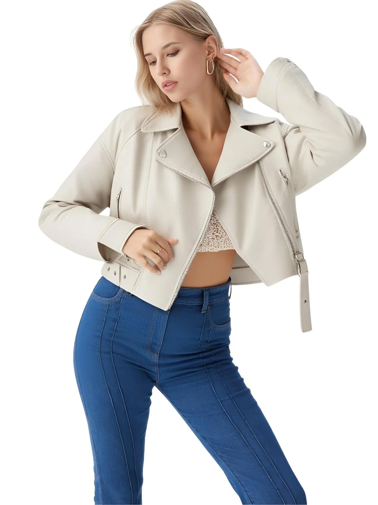 Women's Vintage Loose Faux Leather Short Jacket with Belt -, Jackets , Drestiny , Australia, Black, Jackets, L, M, New Zealand, S, United Kingdom, United States, XL, XS , Drestiny , www.shopdrestiny.com