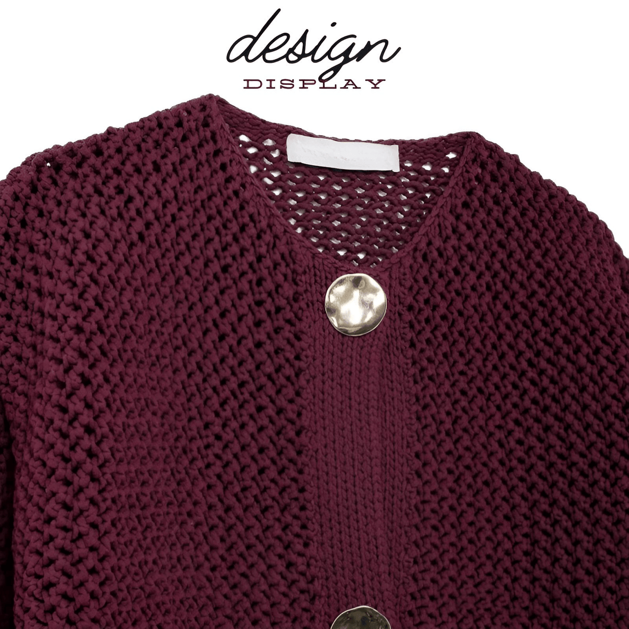 Women's Vintage Sweater With Pockets Single Breasted Knitted Sweater Chic Lady -, Sweaters , Drestiny , 10, 4, 6, 8, Australia, Black, Brown, Cardigans, FR, Gold, L, Long Sleeves, M, Purple, S, Sweaters, United Kingdom, United States, Wine Red , Drestiny , www.shopdrestiny.com