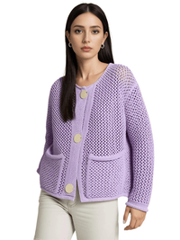 Thumbnail for Women's Vintage Sweater With Pockets Single Breasted Knitted Sweater Chic Lady -, Sweaters , Drestiny , 10, 4, 6, 8, Australia, Black, Brown, Cardigans, FR, Gold, L, Long Sleeves, M, Purple, S, Sweaters, United Kingdom, United States, Wine Red , Drestiny , www.shopdrestiny.com