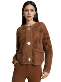 Thumbnail for Women's Vintage Sweater With Pockets Single Breasted Knitted Sweater Chic Lady -, Sweaters , Drestiny , 10, 4, 6, 8, Australia, Black, Brown, Cardigans, FR, Gold, L, Long Sleeves, M, Purple, S, Sweaters, United Kingdom, United States, Wine Red , Drestiny , www.shopdrestiny.com