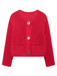 Thumbnail for Women's Vintage Sweater With Pockets Single Breasted Knitted Sweater Chic Lady -, Sweaters , Drestiny , 10, 4, 6, 8, Australia, Black, Brown, Cardigans, FR, Gold, L, Long Sleeves, M, Purple, S, Sweaters, United Kingdom, 
red, grey, green, beige, United States, Wine Red , Drestiny , www.shopdrestiny.com