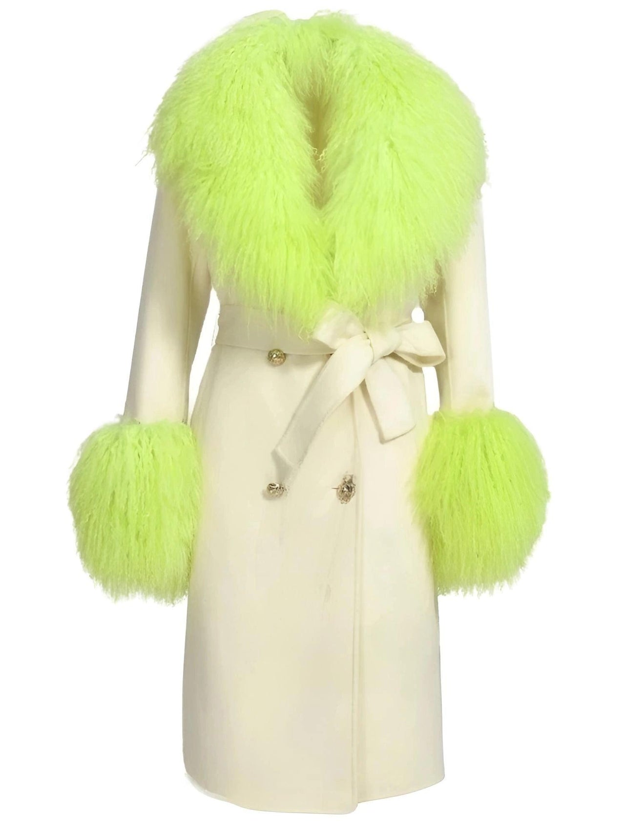 Women's Wool Cashmere Coat With Real Mongolian Sheep Fur Collar and Cuffs Ladies Double Faced Coats Belted Winter Fall Long Coat -, Coats , Drestiny , Australia, Black, Blue, Brown, Coats, Coffee, Dark Brown, Fuchsia, Green, Khaki, L, Light Grey, Light Purple, Lilac, M, Mint, Mint Green, Neon Green, Orange, Pink, Purple, Red, Royal Blue, S, Teal, United Kingdom, United States, Violet Red, White, XL, XXL , Drestiny , www.shopdrestiny.com