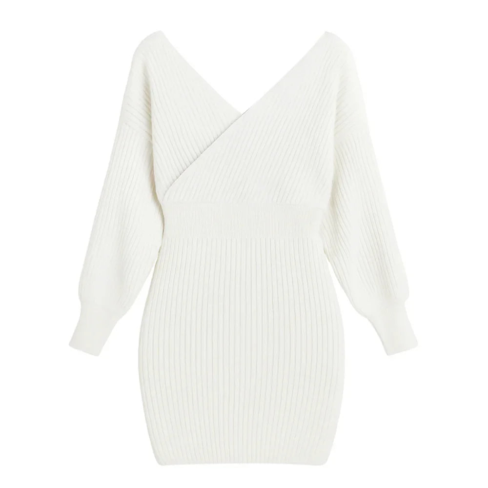 White sweater dress on a white background
