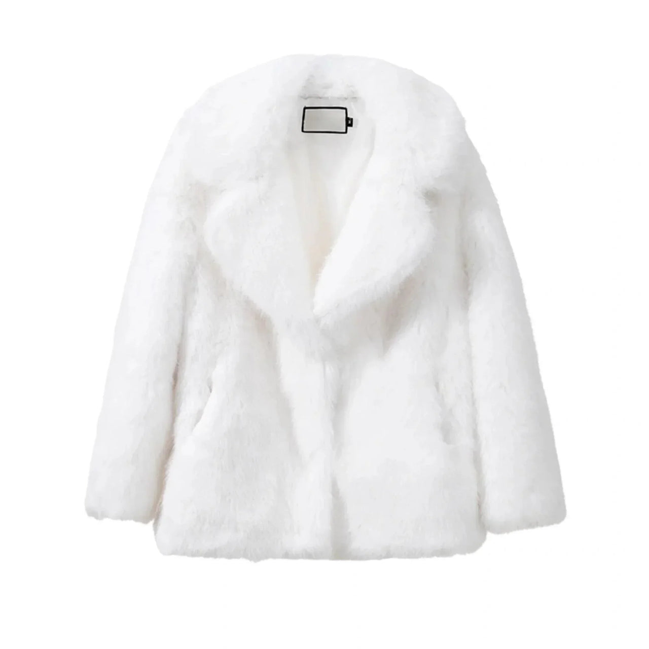 White fur coat on a white background