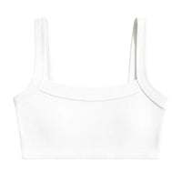 Thumbnail for White ribbed crop top on a white background