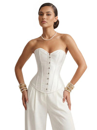 Thumbnail for Women's Satin Corset Top Plus Size Bustiers Over Bust Sexy Vintage Style Bridal Corset Women