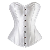 Thumbnail for White satin corset with buttons on a white background