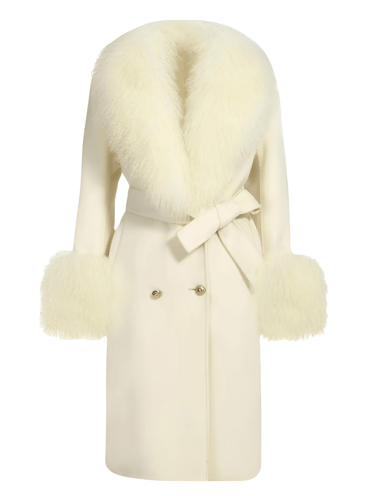 Women's Wool Cashmere Coat With Real Mongolian Sheep Fur Collar and Cuffs Ladies Double Faced Coats Belted Winter Fall Long Coat -, Coats , Drestiny , Australia, Black, Blue, Brown, Coats, Coffee, Dark Brown, Fuchsia, Green, Khaki, L, Light Grey, Light Purple, Lilac, M, Mint, Mint Green, Neon Green, Orange, Pink, Purple, Red, Royal Blue, S, Teal, United Kingdom, United States, Violet Red, White, XL, XXL , Drestiny , www.shopdrestiny.com