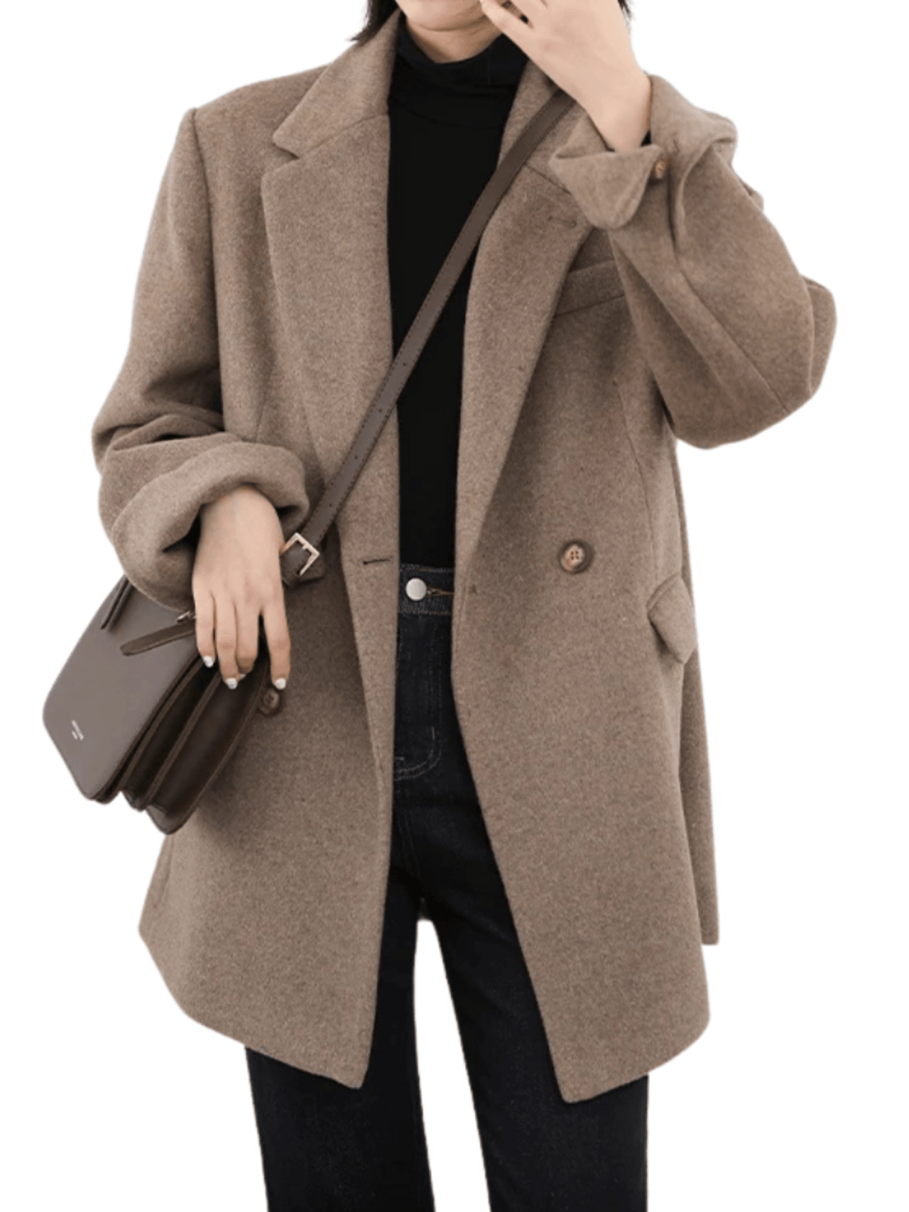 Women's Wool Blend Coat Mid-Long Woolen Jacket Thick Warm Women's Overcoat Office Lady -, Coats , Drestiny , Black, Brown, Coats, Jackets, L, M, S, United Kingdom, United States, XL, XXL , Drestiny , www.shopdrestiny.com