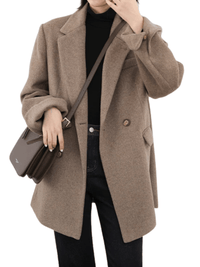 Thumbnail for Women's Wool Blend Coat Mid-Long Woolen Jacket Thick Warm Women's Overcoat Office Lady -, Coats , Drestiny , Black, Brown, Coats, Jackets, L, M, S, United Kingdom, United States, XL, XXL , Drestiny , www.shopdrestiny.com