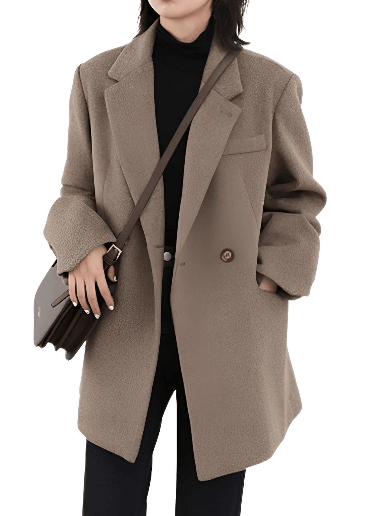 Women's Wool Blend Coat Mid-Long Woolen Jacket Thick Warm Women's Overcoat Office Lady -, Coats , Drestiny , Black, Brown, Coats, Jackets, L, M, S, United Kingdom, United States, XL, XXL , Drestiny , www.shopdrestiny.com