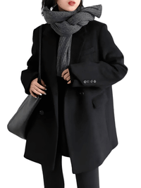 Thumbnail for Women's Wool Blend Coat Mid-Long Woolen Jacket Thick Warm Women's Overcoat Office Lady -, Coats , Drestiny , Black, Brown, Coats, Jackets, L, M, S, United Kingdom, United States, XL, XXL , Drestiny , www.shopdrestiny.com