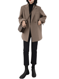 Thumbnail for Women's Wool Blend Coat Mid-Long Woolen Jacket Thick Warm Women's Overcoat Office Lady -, Coats , Drestiny , Black, Brown, Coats, Jackets, L, M, S, United Kingdom, United States, XL, XXL , Drestiny , www.shopdrestiny.com