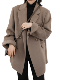 Thumbnail for Women's Wool Blend Coat Mid-Long Woolen Jacket Thick Warm Women's Overcoat Office Lady -, Coats , Drestiny , Black, Brown, Coats, Jackets, L, M, S, United Kingdom, United States, XL, XXL , Drestiny , www.shopdrestiny.com