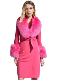 Thumbnail for Women's Wool Cashmere Coat With Real Mongolian Sheep Fur Collar and Cuffs Ladies Double Faced Coats Belted Winter Fall Long Coat -, Coats , Drestiny , Australia, Black, Blue, Brown, Coats, Coffee, Dark Brown, Fuchsia, Green, Khaki, L, Light Grey, Light Purple, Lilac, M, Mint, Mint Green, Neon Green, Orange, Pink, Purple, Red, Royal Blue, S, Teal, United Kingdom, United States, Violet Red, White, XL, XXL , Drestiny , www.shopdrestiny.com