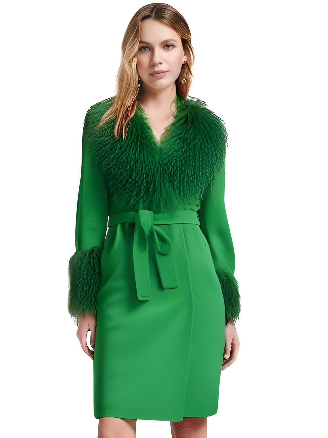 Women's Wool Cashmere Coat With Real Mongolian Sheep Fur Collar and Cuffs Ladies Double Faced Coats Belted Winter Fall Long Coat -, Coats , Drestiny , Australia, Black, Blue, Brown, Coats, Coffee, Dark Brown, Fuchsia, Green, Khaki, L, Light Grey, Light Purple, Lilac, M, Mint, Mint Green, Neon Green, Orange, Pink, Purple, Red, Royal Blue, S, Teal, United Kingdom, United States, Violet Red, White, XL, XXL , Drestiny , www.shopdrestiny.com